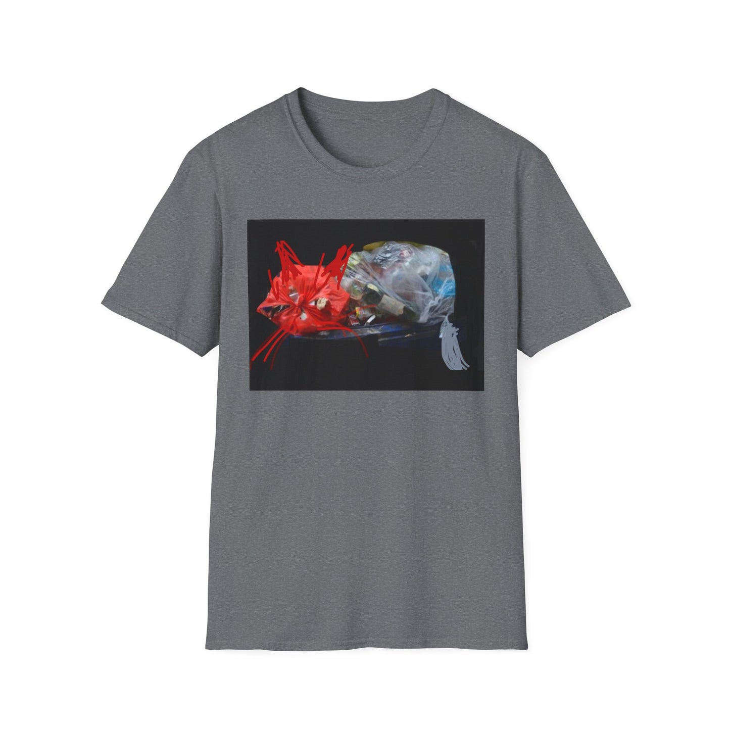 Artistic Cat Print Unisex Softstyle T-Shirt